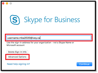 outlook skype for business mac